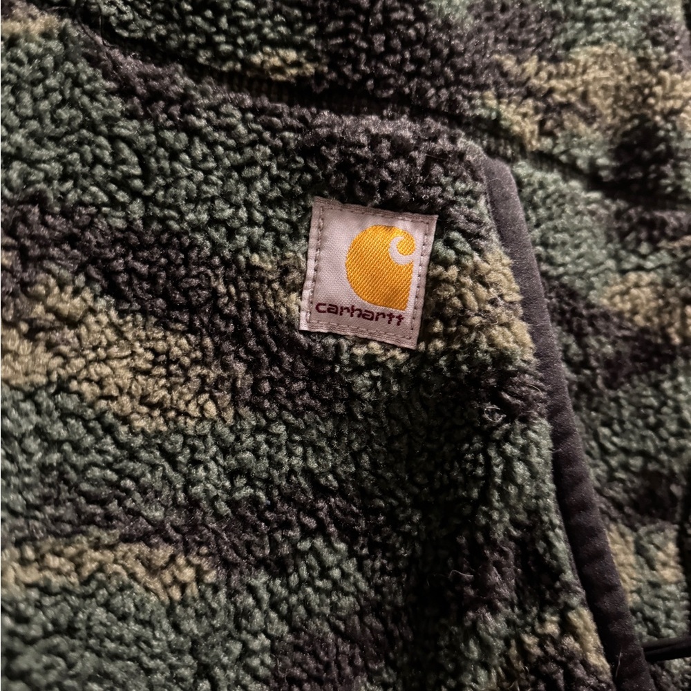 Carhartt Men's Green Camo Zip-Up Sweater View 2
